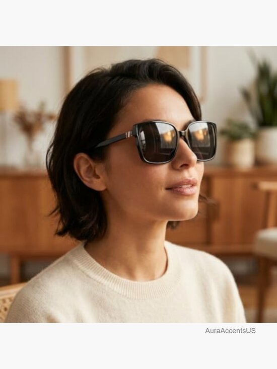Oversized Square Sunglasses UV400 Protection Trendy Eyewear main image 7